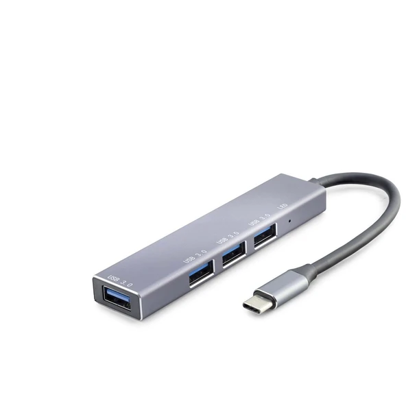 Type-C Hub 4*Usb3.0 Gri HDX7043 - 1