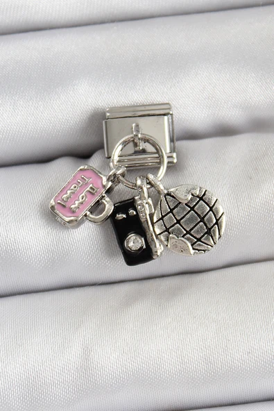 316L Çelik Sallantılı Çoklu Model Gümüş Renk Nomination Charm - TJ-BC1462