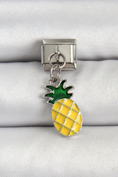 316L Çelik Gümüş Renk Ananas Model Nomination Charm - TJ-BC1496