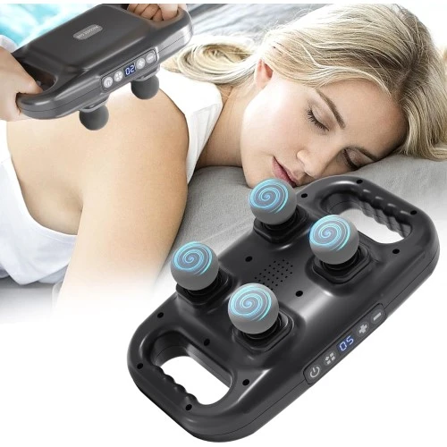 4 Başlıklı Masaj Tabancası - Ergonomik Derin Doku Sırt ve Boyun Masaj Aleti Ağrı ve Sızı Giderici - 1