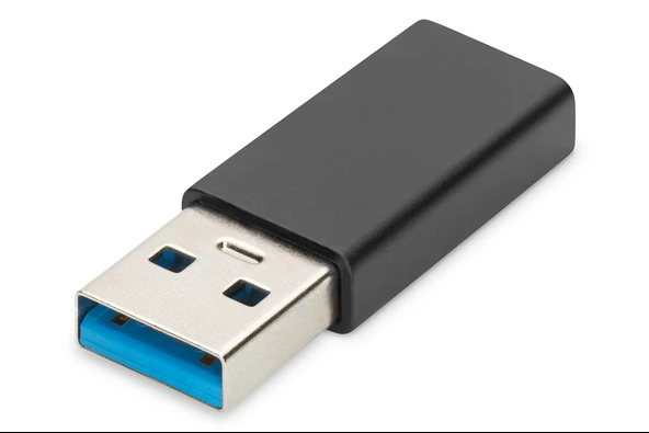 Digitus USB Tip C™ Adaptörü, USB Tip A Erkek <-> USB Tip C Dişi, 3A, 5GB (Super Speed), USB 3.0, siyah renk<br>
Digitus USB Type-C Adapter, Type A to C M/F, 3A, 5GB, 3.0 Version, black ürün görseli 1