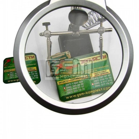 Ayarlanabilir Başlıklı Elektronikçi Yardım Lehim Standı Ile Ledli Büyüteç - Resim 2