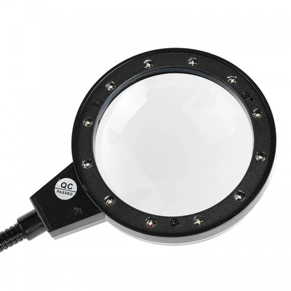 12 Led Clipslı Işıklı Büyüteç Işıklı Masa Lambası Çalışma Lambası - 3