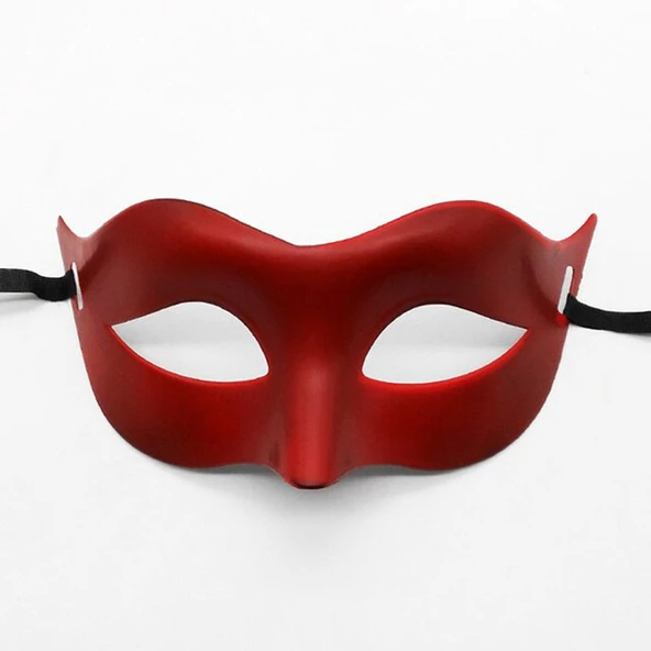 Kırmızı Renk Masquerade Kostüm Partisi Venedik Balo Maskesi - 1