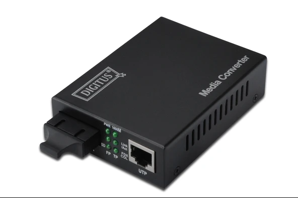 Digitus Media/Rate Converter, 10/100/1000Base-T - 1000Base-SX (Multimode 0.55 km, SC) - 1