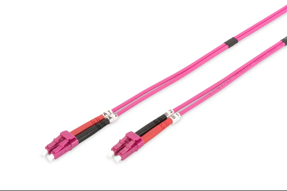 Digitus LC-LC Fiber Optik Patch Kablo, 3 metre, Multimode, Duplex, 50/125, LSZH, OM4 3.0mm - 1