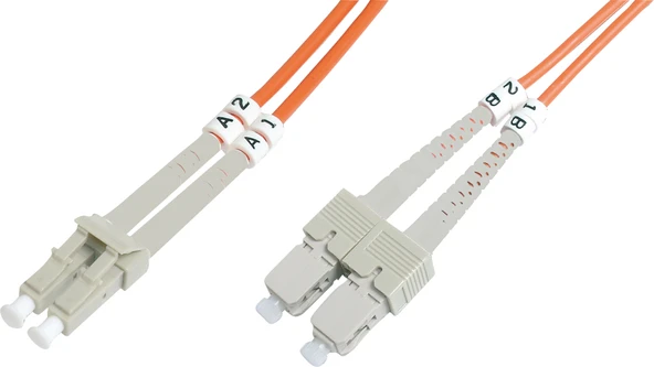 Beek LC-SC Fiber Optik Patch Kablo, Multimode OM 1 62.5/125 Duplex, 3.0mm, LSZH, 3 metre - 1