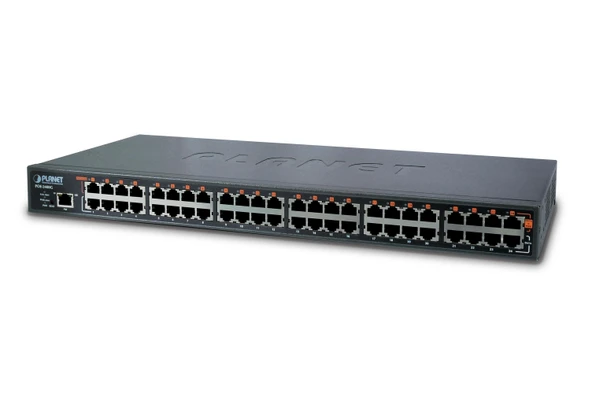 24-Port 10/100/1000Base-T IEEE 802.3at/af PoE Injector Hub<br>
PoE Güç Bütçesi maks. 440 (aynı anda 24 adet 15,4 Watt verebilir) - 1