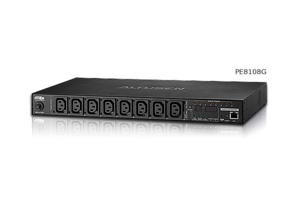 Eco  PDU/Power Distribution Unit (Elektrik Güç Dağıtım Ünitesi), 8 x IEC 320 C13 priz, 10A maksimum, 1U form<br>
15A/10A 8-Outlet 1U Outlet-Metered & Switched eco PDU - 1