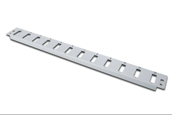 Digitus DN-96200 Sürgülü Boş Fiber Optik Sonlandırma Kutusu için Önpanel, 12 x SC, Gri RenkDigitus Fiber Optic Splice Box Front Panel, 12 x SC, Grey - 1