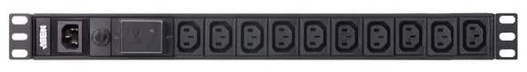 1U 10A 10Port Basic PDU/Power Distribution Unit (Elektrik Güç Dağıtım Ünitesi), Surge (Darbe) Gerilimi Korumalı