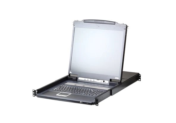 Sürgülü Kasaya Sahip, 19  VGA LCD Ekran (Arkadan Aydınlatmalı), Touchpad i ve Türkçe Klavye'si Bulunan 16 Port PS/2-USB KVM over IP Switch, İlave Konsol Girişli, USB Periferi Port'lu (USB Çe - 1
