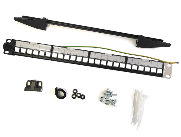 Beek Modüler Boş Patch Panel, Zırhlı, 24-port, 1U, Rack Montaj için Uygun, Etiketleme Alanı Mevcut ürün görseli