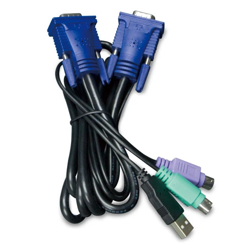 USB KVM Kablosu, entegre PS2 <-> USB Çevirici, 3 Metre<br>
3M USB KVM Cable with built-in PS2 to USB Converter - 1