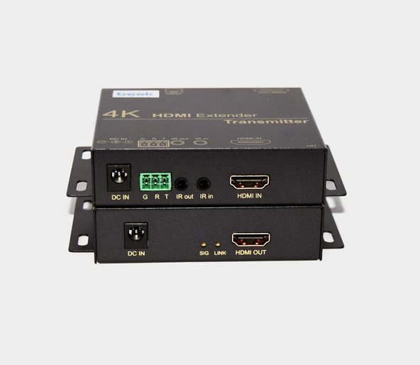 Beek 4K HDMI HDBaseT Sinyal Uzatma Cihazı, 1080p@60Hz (70 metre), 4K/UHD@30Hz ve 60Hz (40 metre),  Alıcı (Receiver) ve Verici (Transmitter) Birim dahil<br>
Beek 4K HDMI Extender, 1080P/70 metre, - 1