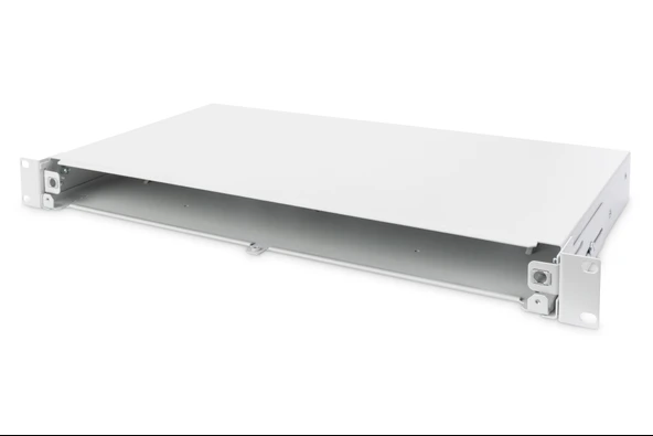 Digitus Sürgülü Boş Fiber Optik Sonlandırma Kutusu, Kilit Mekanizmalı, 1U, Ön Panel Haricen Temin Edilir, M20/M25 Vidalar Dahil, Gri Renk<br>
Digitus Fiber Optic Splice Box, Extendible, Quick Lo - 1