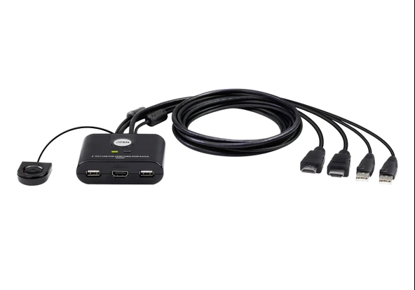2 Port USB FHD HDMI KVMP™(Keyboard/Video Monitor/Mouse) Periferi (Çevre Cihazlarla (USB) Bağlantı Kurabilir) Switch, KVM bağlantı kablosu ürüne gömülüdür, Remote Port Selector ile birlikte<br>
2 ürün görseli 1