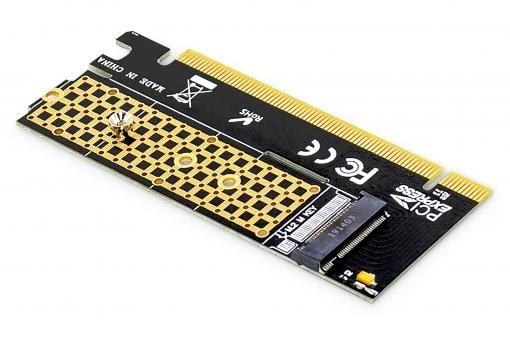 Digitus M.2 NVMe SSD PCI Express 3.0 (x16) Kart<br>
Digitus M.2 NVMe SSD PCI Express 3.0 (x16) Add-On Card - 1