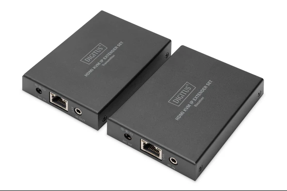 Digitus IP HDMI KVM (Keyboard/Video Monitor/Mouse) Sinyal Uzatma Cihazı, Alıcı (Receiver) ve Verici (Transmitter) Birim dahil, 150 metre, USB Konsol, ESD korumalı, maksimum çözünürlük 1080p<br> - 1