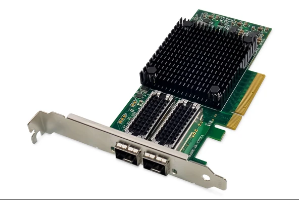 Digitus 2 port 25G SFP28 PCI Express Ethernet Kartı, Mellanox çip takımı<br>
Digitus Dual-Port 25 Gigabit Ethernet Network Card, SFP28, PCI Express, Mellanox chipset ürün görseli 1