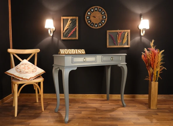 Wooding Mobilya 100 Cm Çekmeceli Masif Gri Dresuar - Resim 5