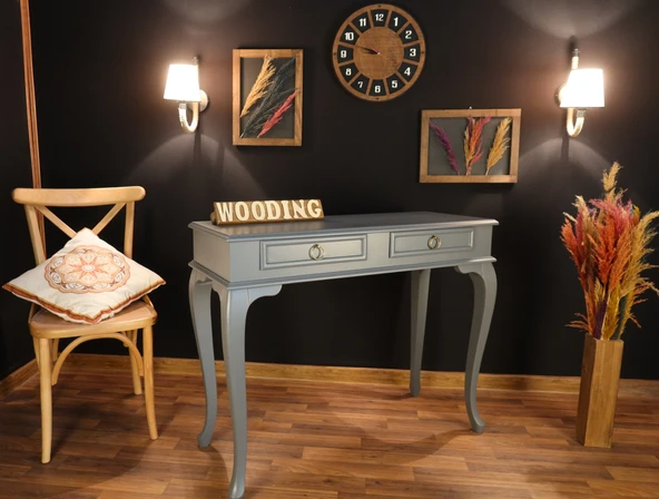 Wooding Mobilya 100 Cm Çekmeceli Masif Gri Dresuar - Resim 4