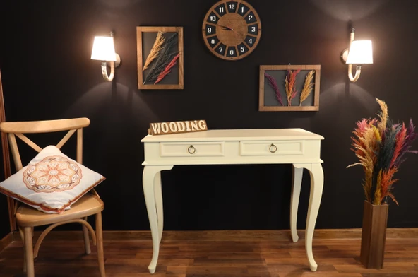 Wooding Mobilya 100 Cm Çekmeceli Masif Krem Dresuar - Resim 4