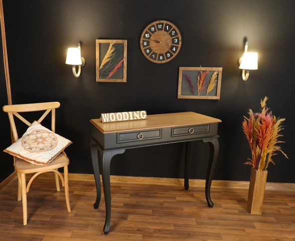 Wooding Mobilya 100 Cm Çekmeceli Masif Siyah Natürel Dresuar - Resim 2