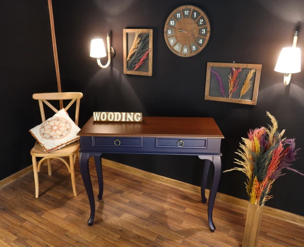 Wooding 110 Cm Çekmeceli Masif Lacivert Ceviz Dresuar - 3