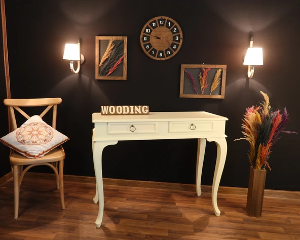Wooding 110 Cm Çekmeceli Masif Krem Dresuar - Resim 5