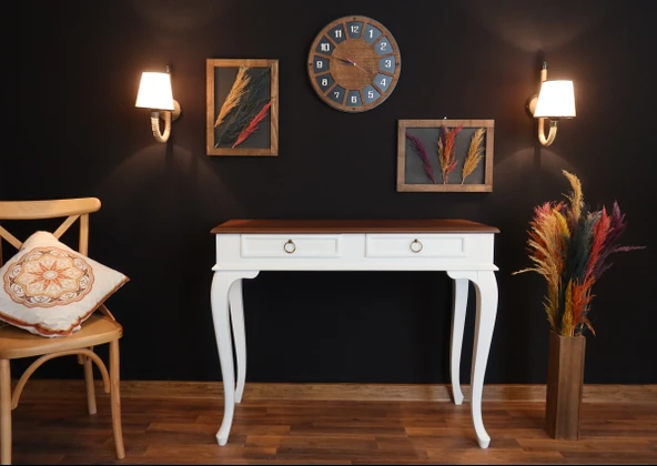 Wooding 110 Cm Çekmeceli Masif Beyaz Ceviz Dresuar - Resim 2