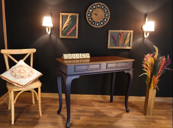 Wooding 110 Cm Çekmeceli Masif Lacivert Ceviz Dresuar - 5