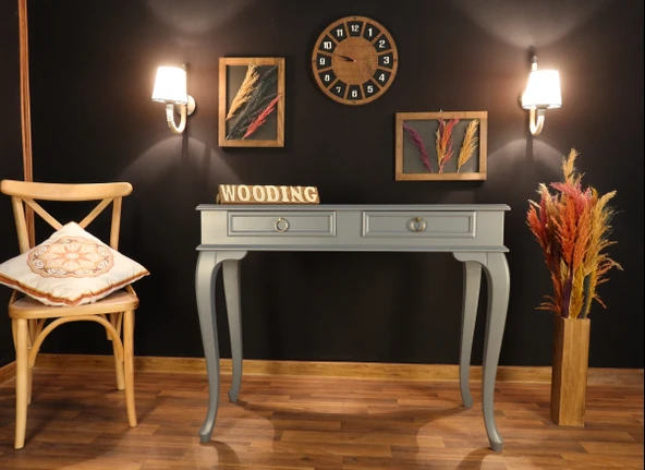 Wooding 110 Cm Çekmeceli Masif Gri Dresuar - Resim 2