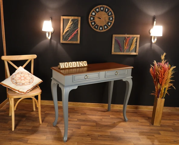 Wooding 110 Cm Çekmeceli Masif Gri Ceviz Dresuar - Resim 3