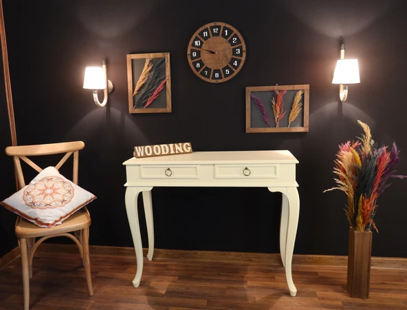 Wooding 110 Cm Çekmeceli Masif Krem Dresuar - Resim 2