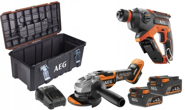 AEG BBH18C + AEG BEWS 18-125BL + AEG L1840S AKÜ 4.0 AH + AL18G Şarj Cihazı
