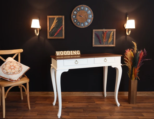 Wooding 110 Cm Çekmeceli Masif Beyaz Ceviz Dresuar - Resim 5