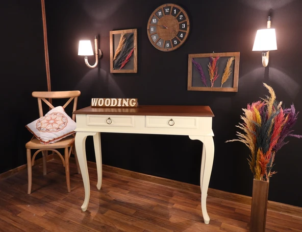 Wooding 110 Cm Çekmeceli Masif Krem Ceviz Dresuar - Resim 5