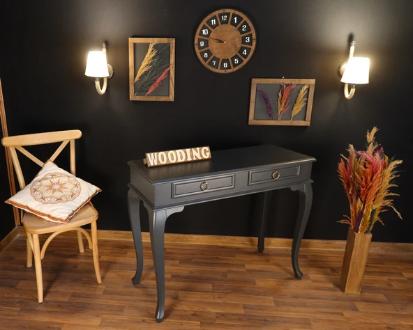 Wooding 110 Cm Çekmeceli Masif Antrasit Dresuar - 4