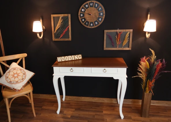 Wooding 110 Cm Çekmeceli Masif Beyaz Ceviz Dresuar - Resim 3