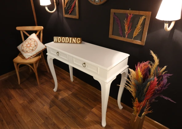 Wooding Mobilya 120 Cm Çekmeceli Masif Beyaz Dresuar ürün görseli 1