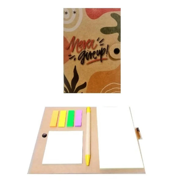NotYaz 100x150 Never Give Up 50 Yaprak Kilitli Kraft Bloknot (KB-1742) ürün görseli