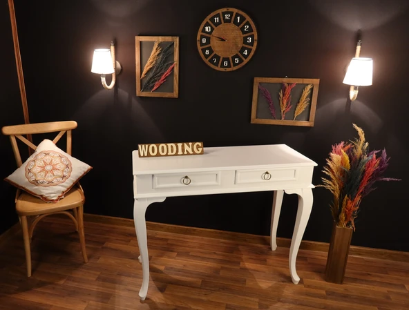 Wooding Mobilya 120 Cm Çekmeceli Masif Beyaz Dresuar - Resim 2