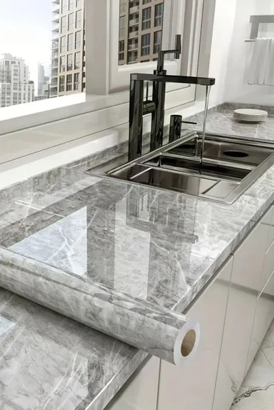 Mermer Desenli Sticker Folyo Atina Grisi 60CM*5MT - Resim 6