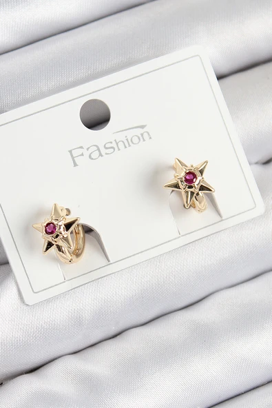 Pirinç Zirkon Taşlı Yıldız Model Gold Renk Çocuk Küpe - EBJ250816W37504 ürün görseli