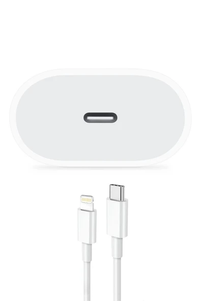 GLOBTEL Iphone Tüm Uyumlu Hızlı Şarj Aleti Adaptör+ Kablo 6 7 8 X 11 12 13 14 Pro Max-20Watt lighting - Resim 2