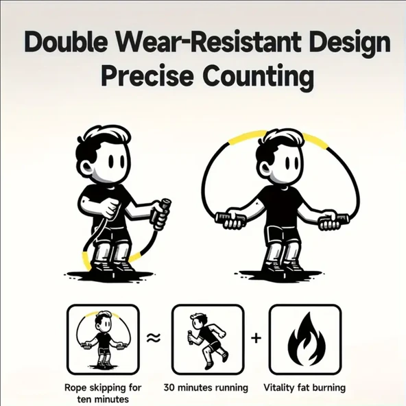 SAYAÇLI ATLAMA İPİ ÇOCUKLAR YETİŞKİNLER İÇİN ATLAMA İPİ EGZERSİZ İPİ - 3