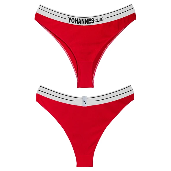 Yohannes Club, Kadın Lastik Kemerli Brazilian Külot, Çok Renkli, Çoklu Paket, 5'li Paket - Resim 9