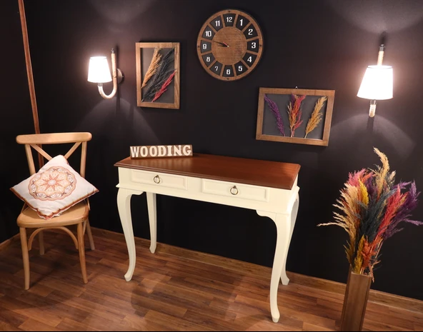 Wooding Mobilya 120 Cm Çekmeceli Masif Krem Ceviz Dresuar - Resim 5