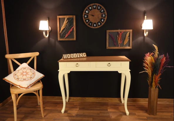 Wooding Mobilya 120 Cm Çekmeceli Masif Krem Natürel Dresuar - Resim 4